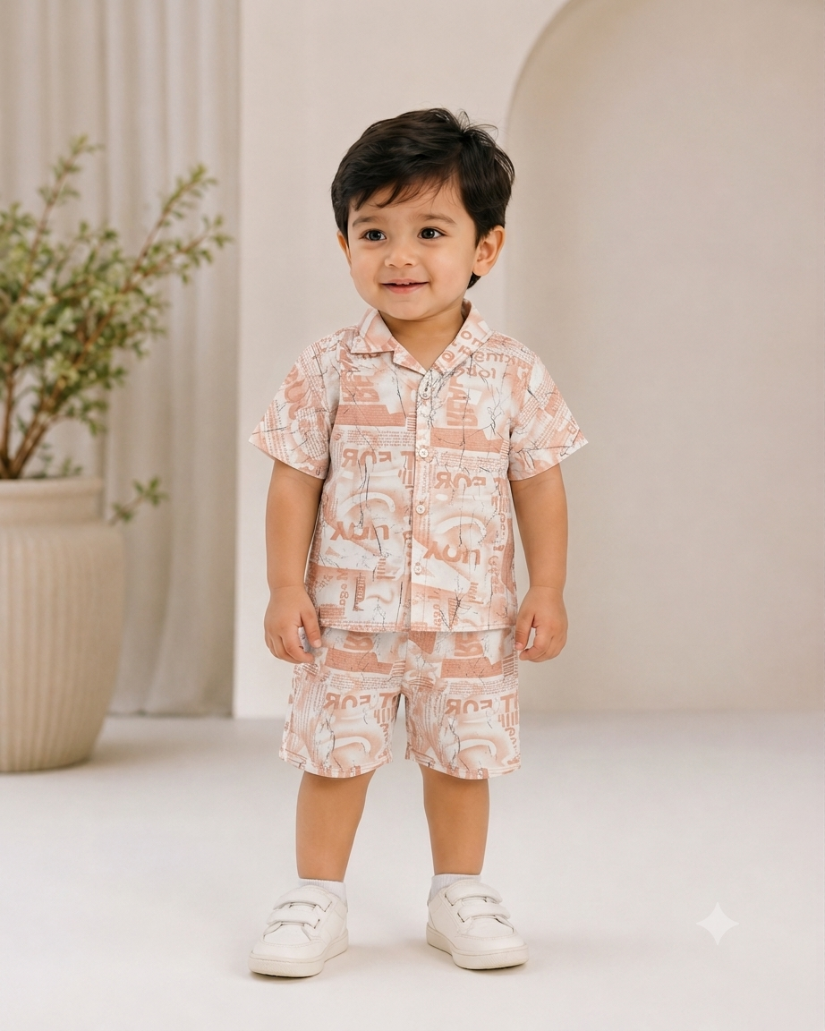 Boys Premium Tie-Dye Printed Shirt & Shorts Co-Ord Set | Summer Casual Outfit