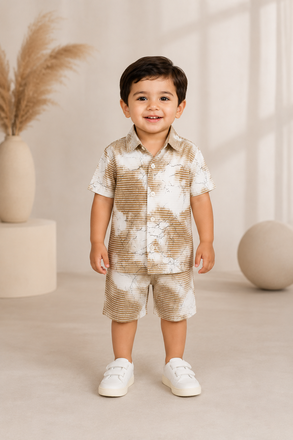 Boys Premium Tie-Dye Printed Shirt & Shorts Co-Ord Set | Summer Casual Outfit
