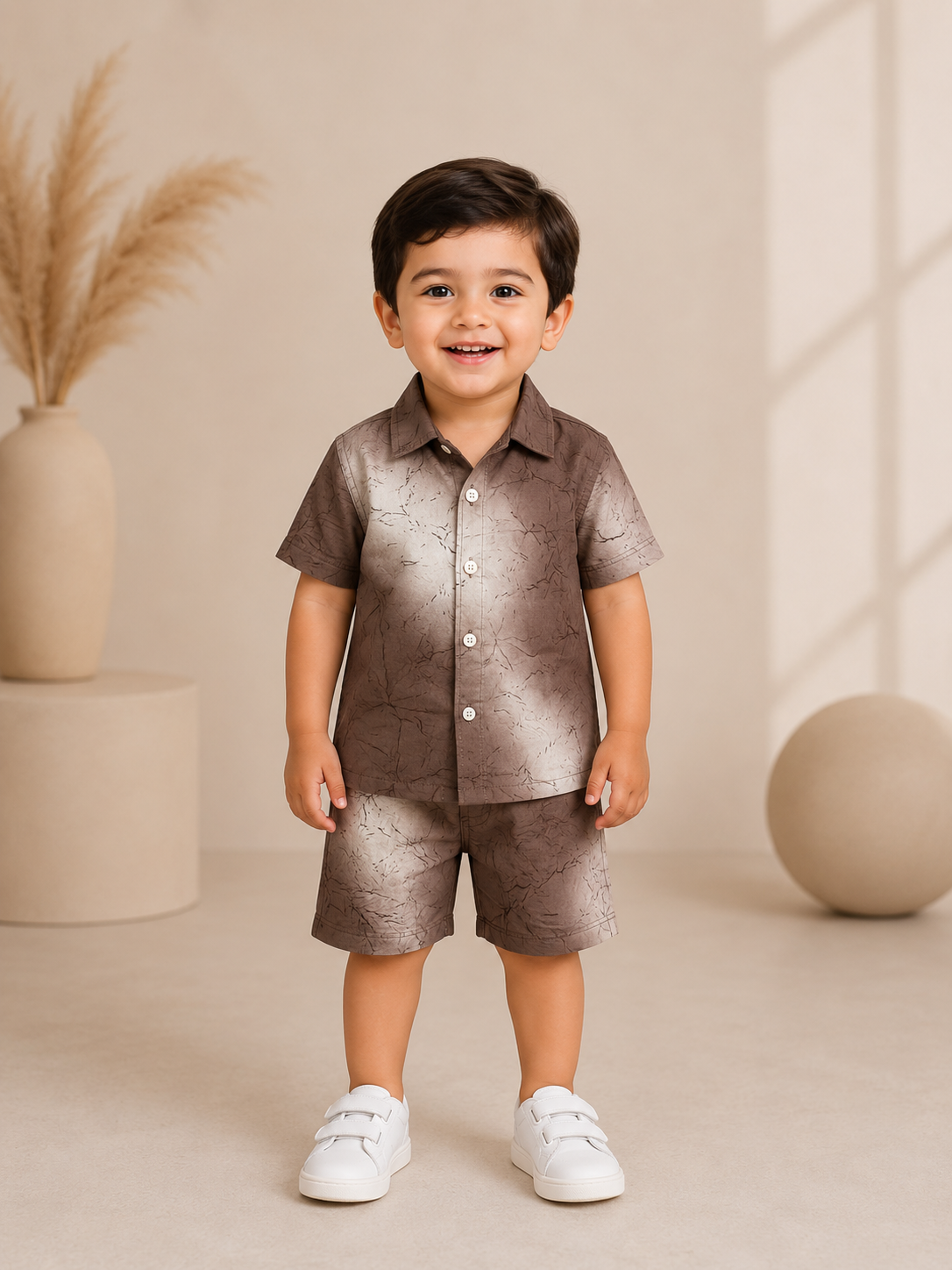 Boys Premium Tie-Dye Printed Shirt & Shorts Co-Ord Set | Summer Casual Outfit