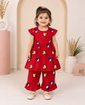 Girls Premium Lawn Cotton  Suit with Heart Wool Embroidery – Soft & Comfortable Summer Wear