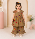 Girls Premium Lawn Cotton 2-Piece Suit with Wool Embroidery – Soft Summer Outfit for Kids