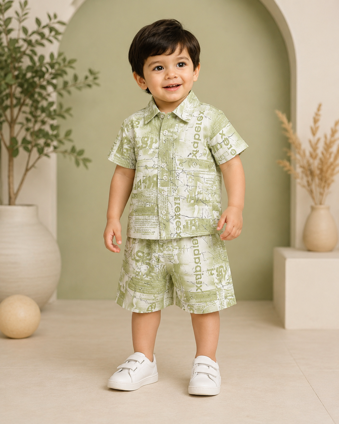 Boys Premium Tie-Dye Printed Shirt & Shorts Co-Ord Set | Summer Casual Outfit