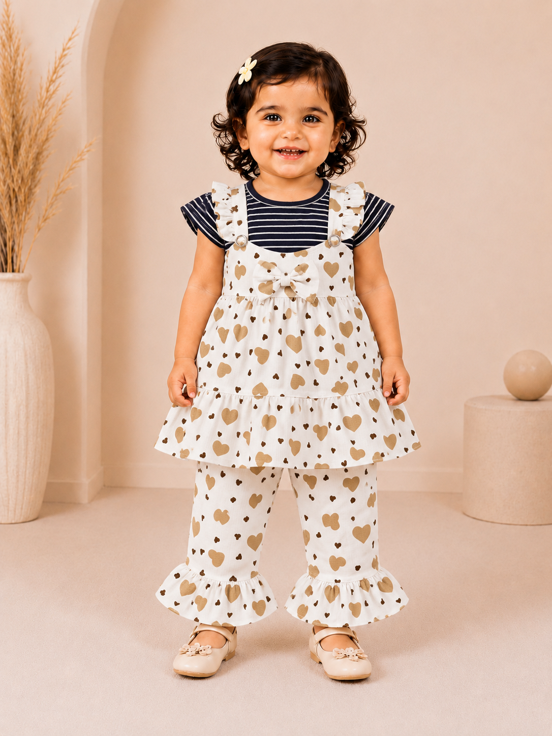 Baby Girls Printed Top & Ruffle Pants 2-Piece Co-Ord Set | Cute Summer Outfit