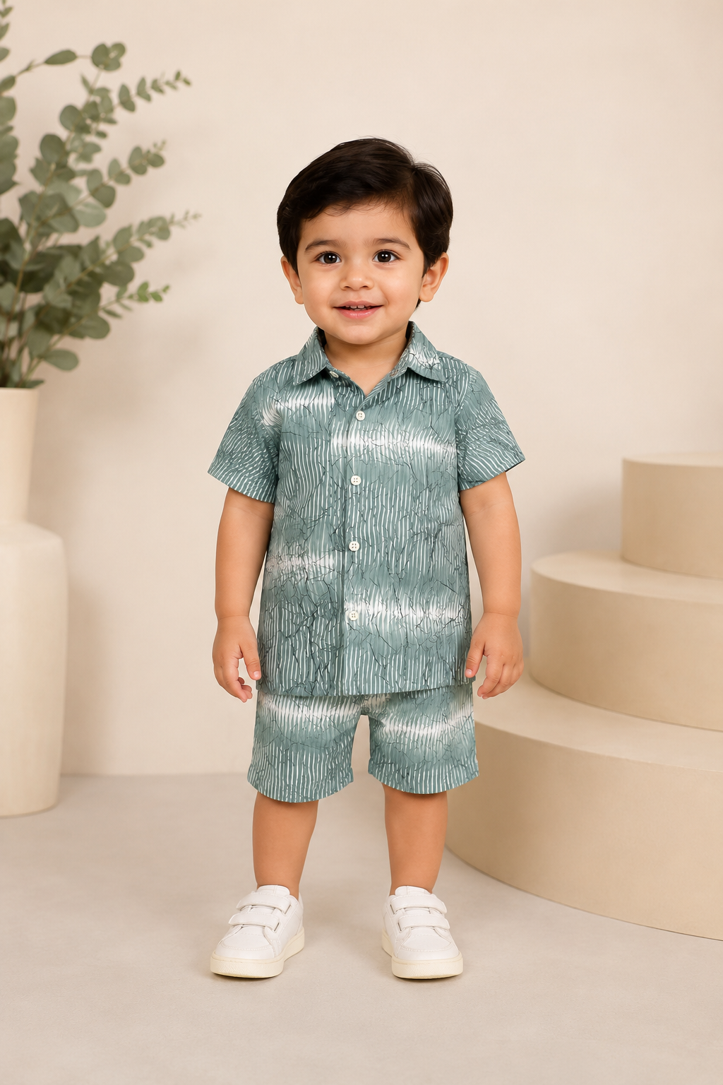 Boys Premium Tie-Dye Printed Shirt & Shorts Co-Ord Set | Summer Casual Outfit