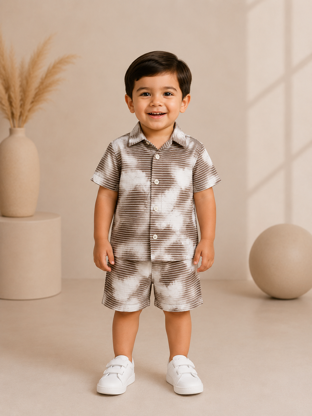 Boys Premium Tie-Dye Printed Shirt & Shorts Co-Ord Set | Summer Casual Outfit