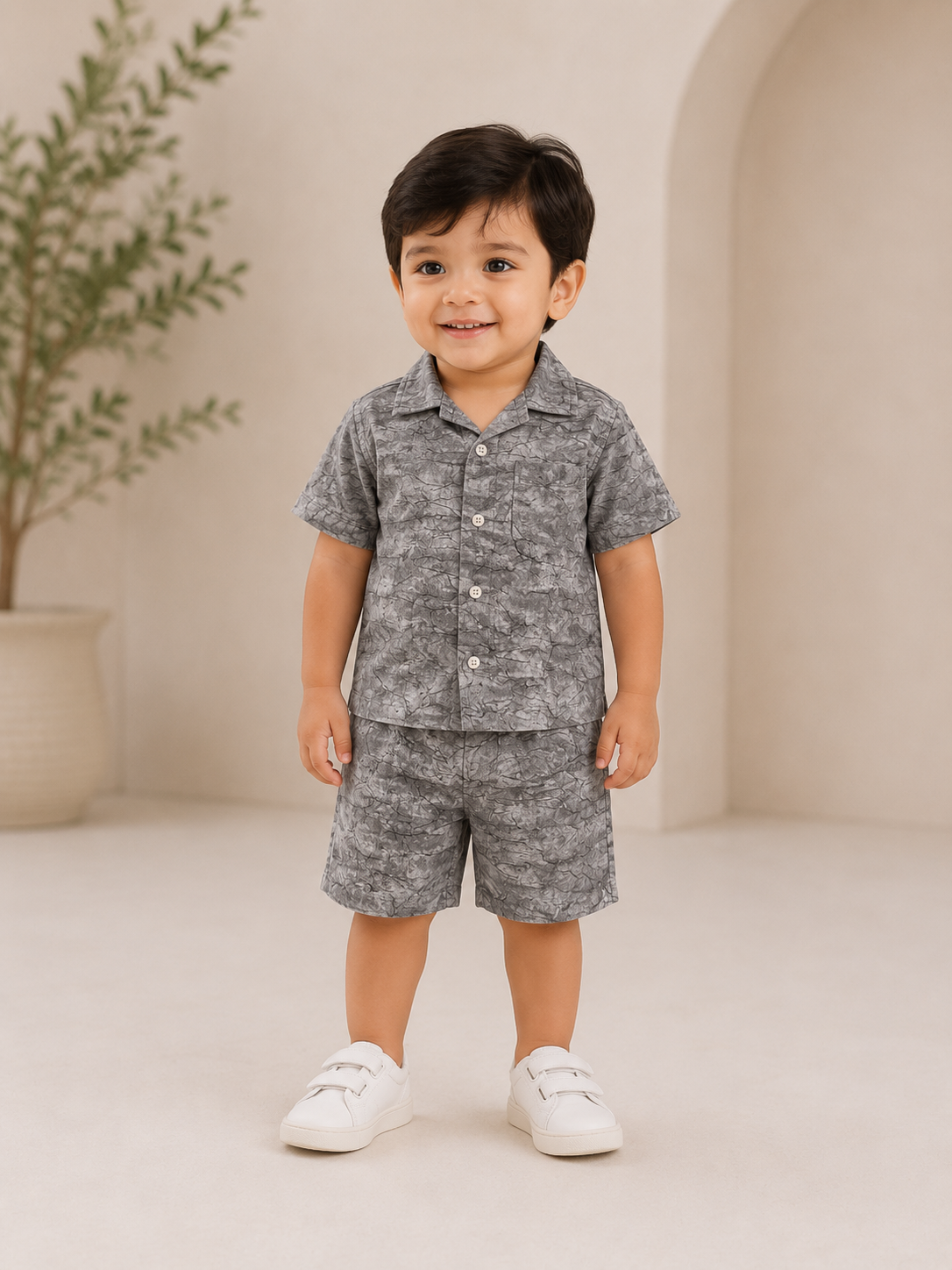 Boys Premium Tie-Dye Printed Shirt & Shorts Co-Ord Set | Summer Casual Outfit